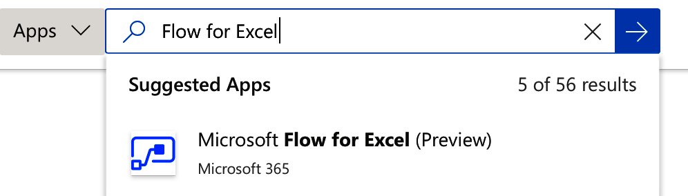 search for "Flow for Excel" in Microsoft's Store