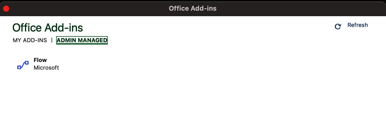 Office Add-ins that can be installed. Now that all configurations are done we can install the Microsoft Flow for Excel.